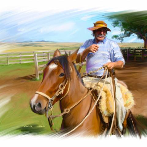 Gaúcho e seu cavalo